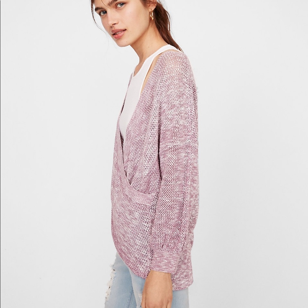 Wrap Front Balloon Sleeve Pullover